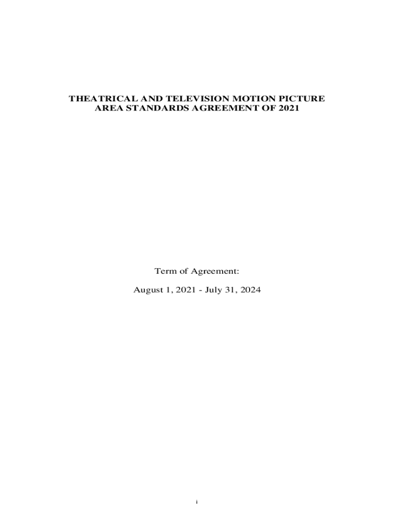 Theatrical and Television Motion Picture Area Standards Preview on Page 1