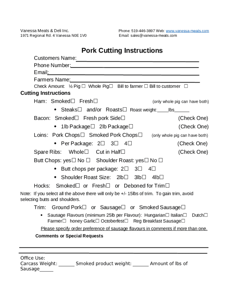 Vanessa Meats & Deli IncBetter Business Bureau Profile Doc Template