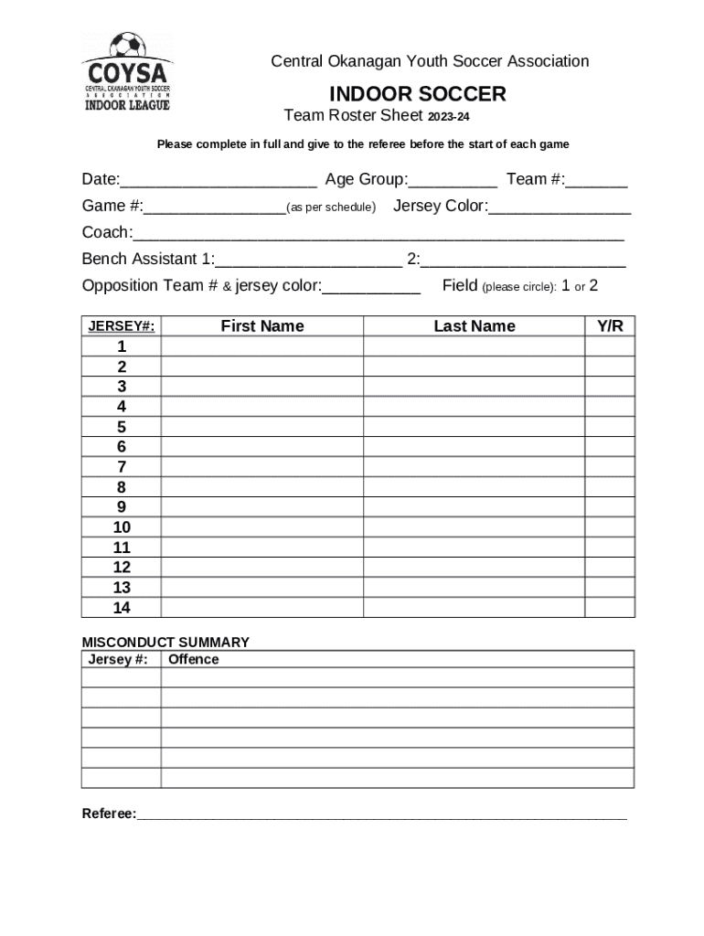 ZYSA Zionsville Youth Soccer Association Travel Rec Doc Template