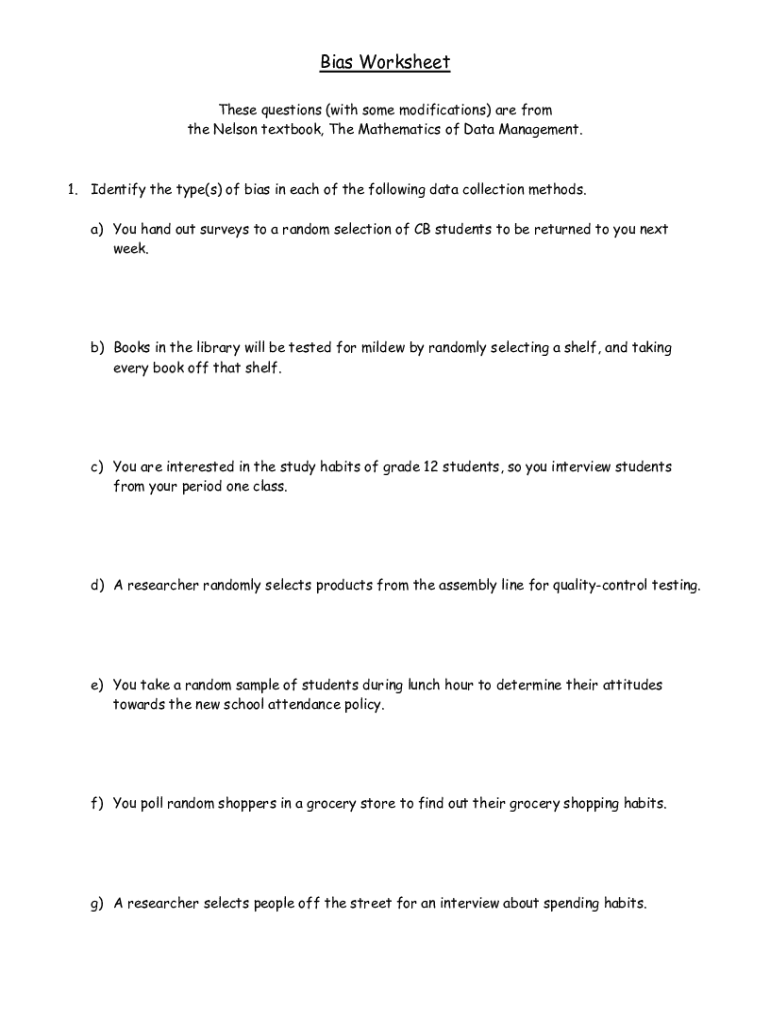 Fillable Online 1.3 Bias Worksheet.docx - MDM4U 1.3 Bias These ...