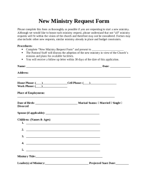 Church Ministry Forms