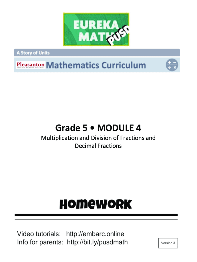 Fillable Online Eureka Math, A Story of Units: Grade 5, Module 4