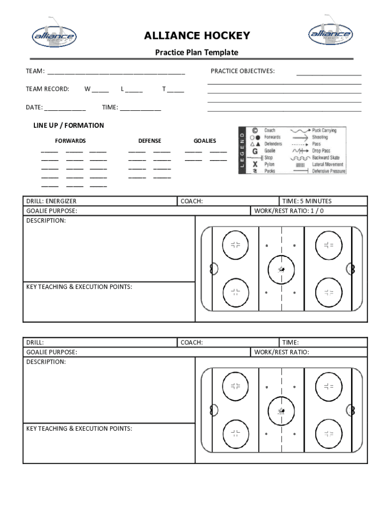 Fillable Online Hockey Practice Plan Day Date Fax Email Print - pdfFiller
