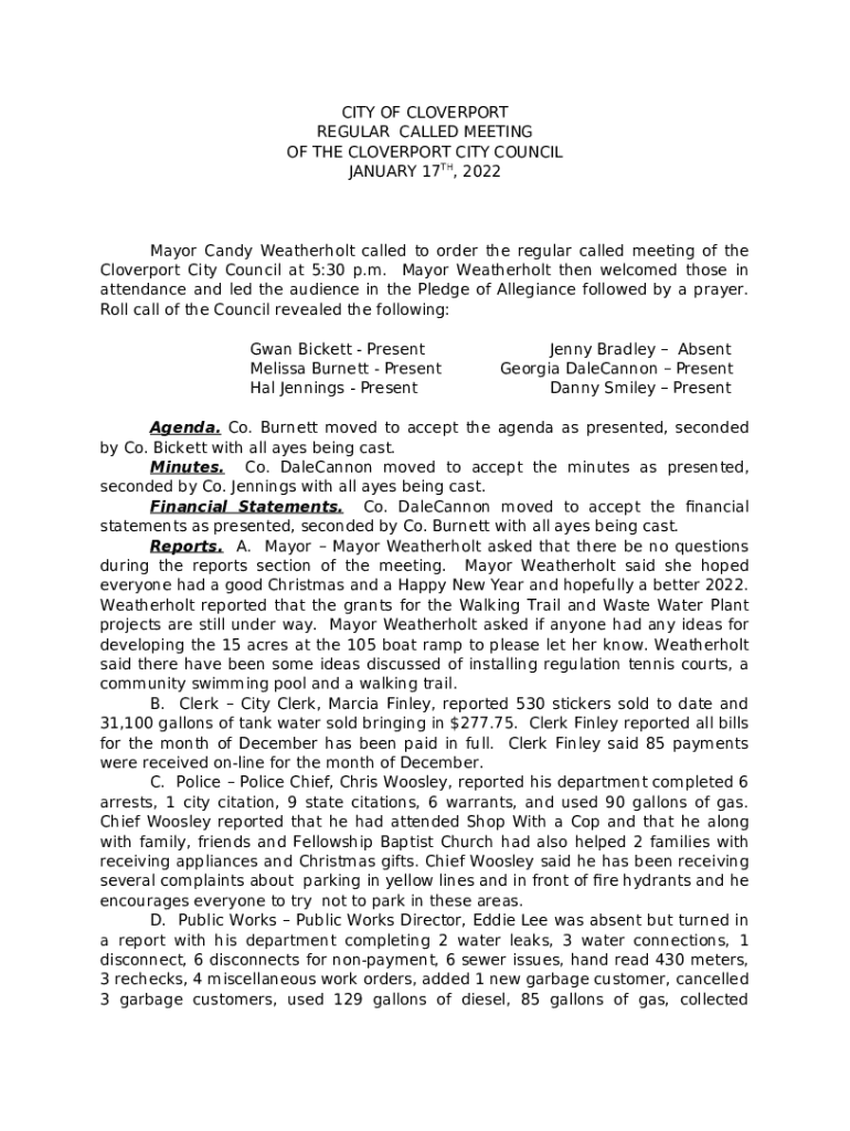 Cloverport City Council Members Sworn In The HeraldNews Doc Template