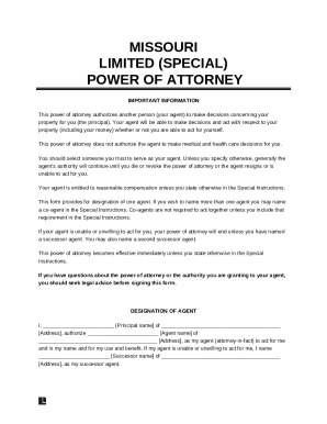 Free Missouri Power of Attorney Forms