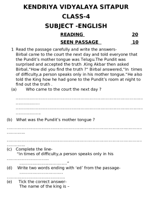 Sample Paper Class IV' - Library kv sitapur - WordPress.com