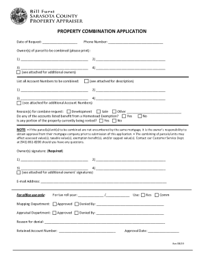 PROPERTY COMBINATION APPLICATION PROCESS. PROPERTY COMBINATION APPLICATION PROCESS