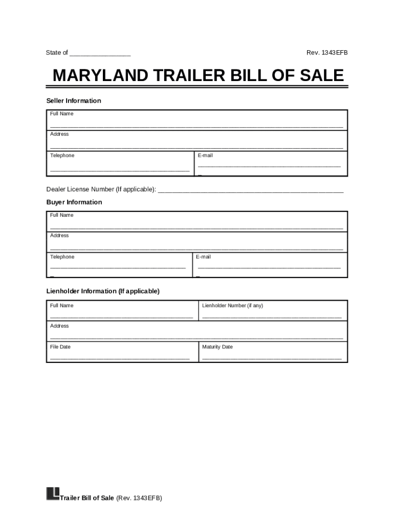 Buying or selling a used car in Maryland Private sale Doc Template