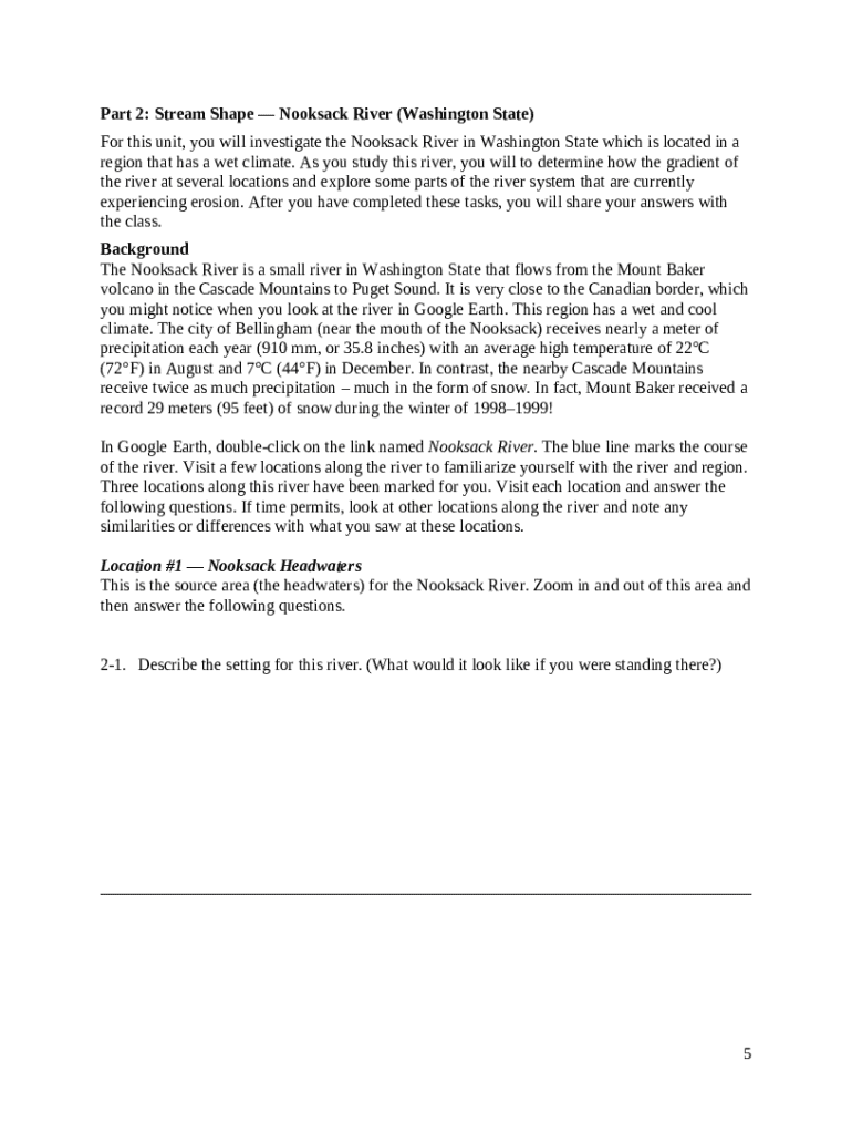 Sediment Storage and Transport in the Nooksack River Basin Doc