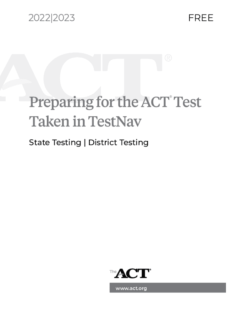 Fillable Online Preparing for the ACT Test Taken in TestNav. Preparing
