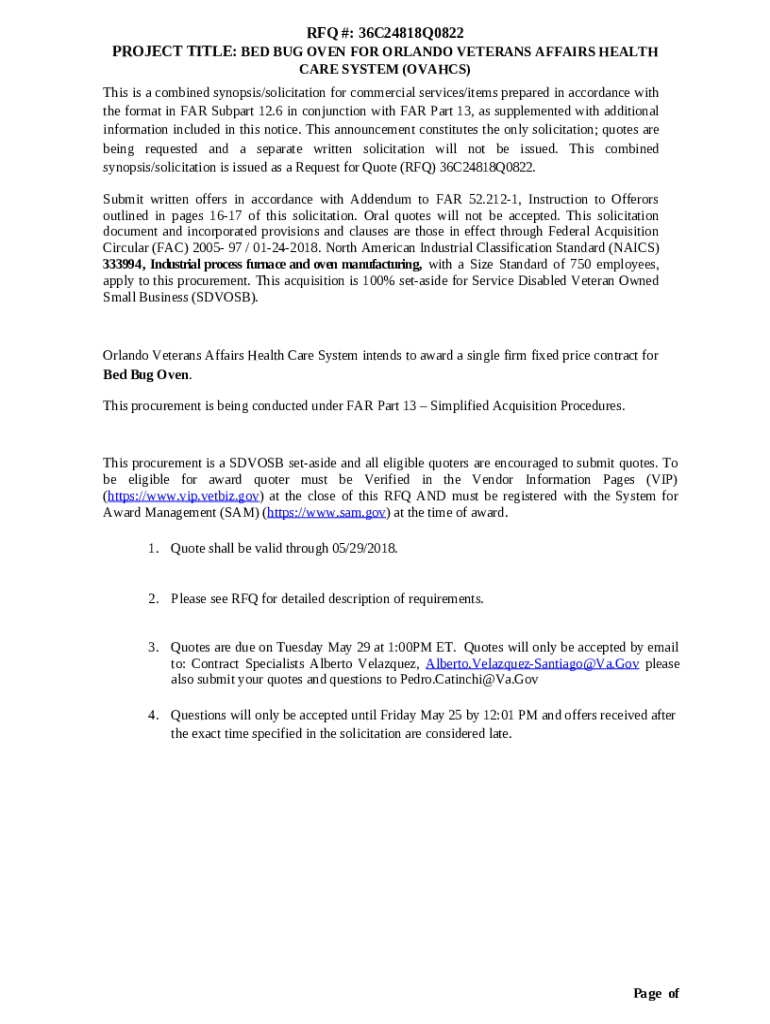 Combined Synopsis/Solicitation fro a Sole Source Acquisition Doc Template pdfFiller