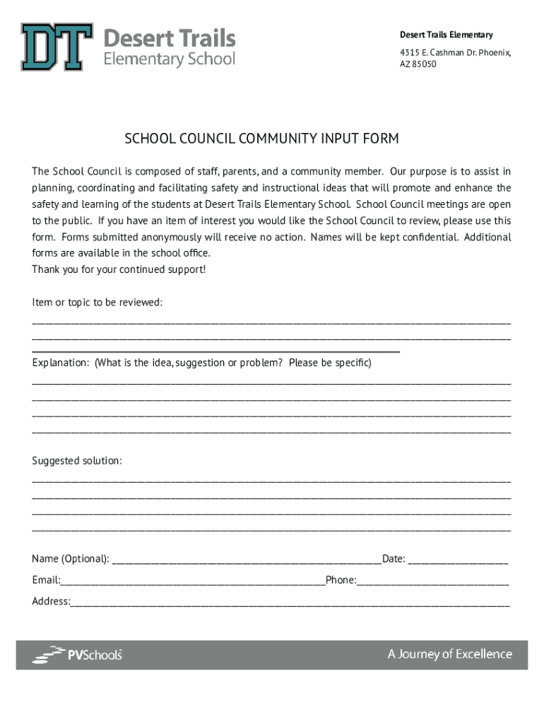 Fillable Online About Our School - Desert Trails Elementary School Fax ...