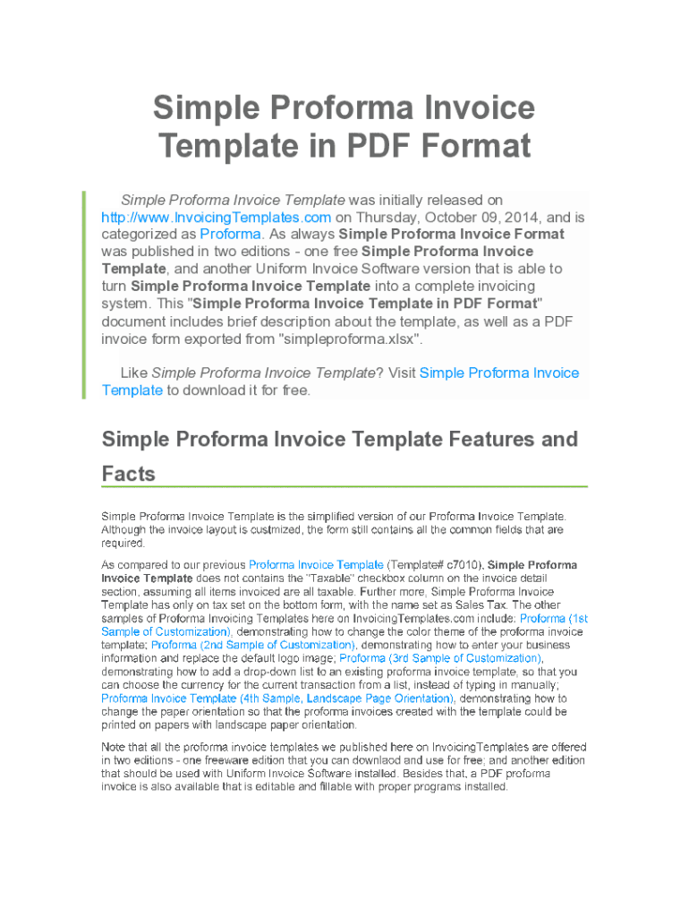 Fillable Online Proforma Invoice TemplateDownload in Word, Excel & PDF