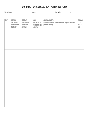 TRIAL PERIOD DATA COLLECTION SHEET Doc Template | pdfFiller