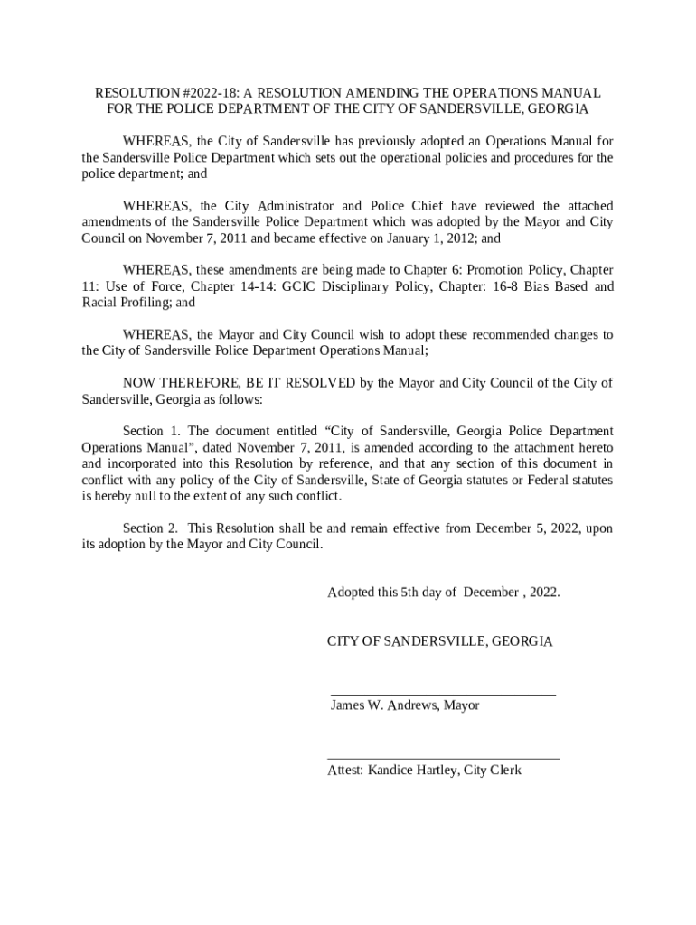 Sandersville Police Department Doc Template pdfFiller