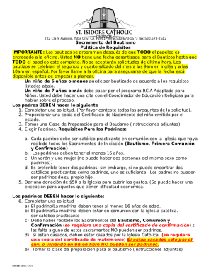 Sacrament of Baptism El Sacramento de Bautismo