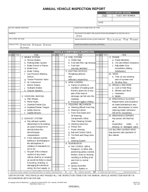 Annual Vehicle Inspection Report, 3-Ply, Carbonless - Stock