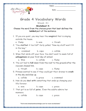 Fillable Online Grade 4 Worksheets Fax Email Print - pdfFiller