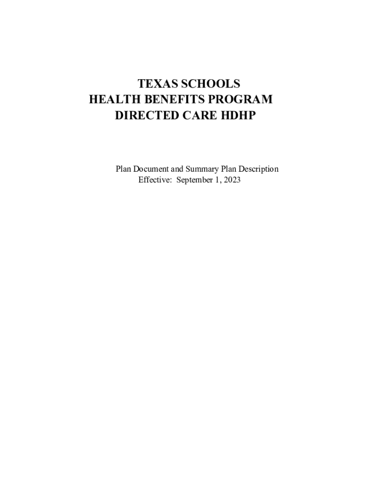 Fillable Online Texas School prelimmpd4 Directed Care HDHP Plan eff