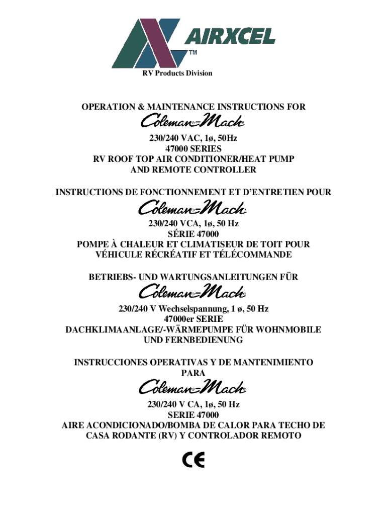 Remplissable En Ligne installation instructions for 47000 series air