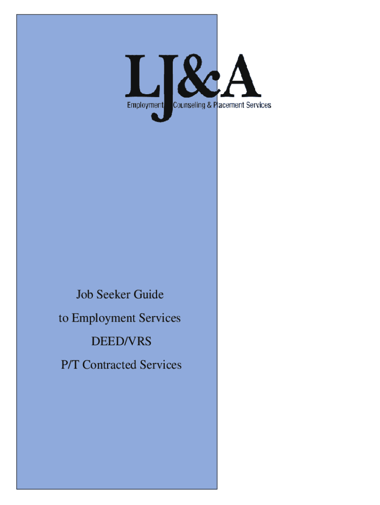 Fillable Online Job Seeker Guide to Employment Services DEED/VRS P/T