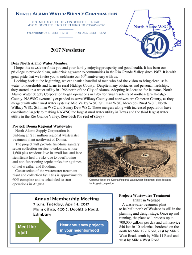 Completable En línea Business Profile for North Alamo Water Supply