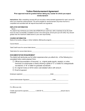 Fillable Online 2022 Tuition Reimbursement Agreement Form Fax Email ...