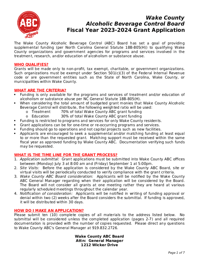 Wake County Alcoholic Beverage Control Board Fiscal ... Doc Template ...