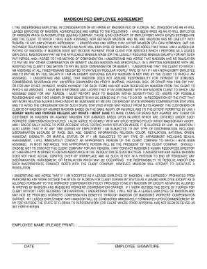 Fillable Online 18 Printable employee contract pdf Forms and Templates ...