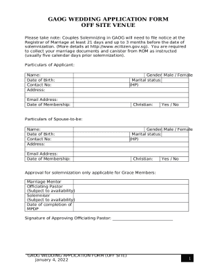 Wedding Venue Guidelines and Application Form for ...