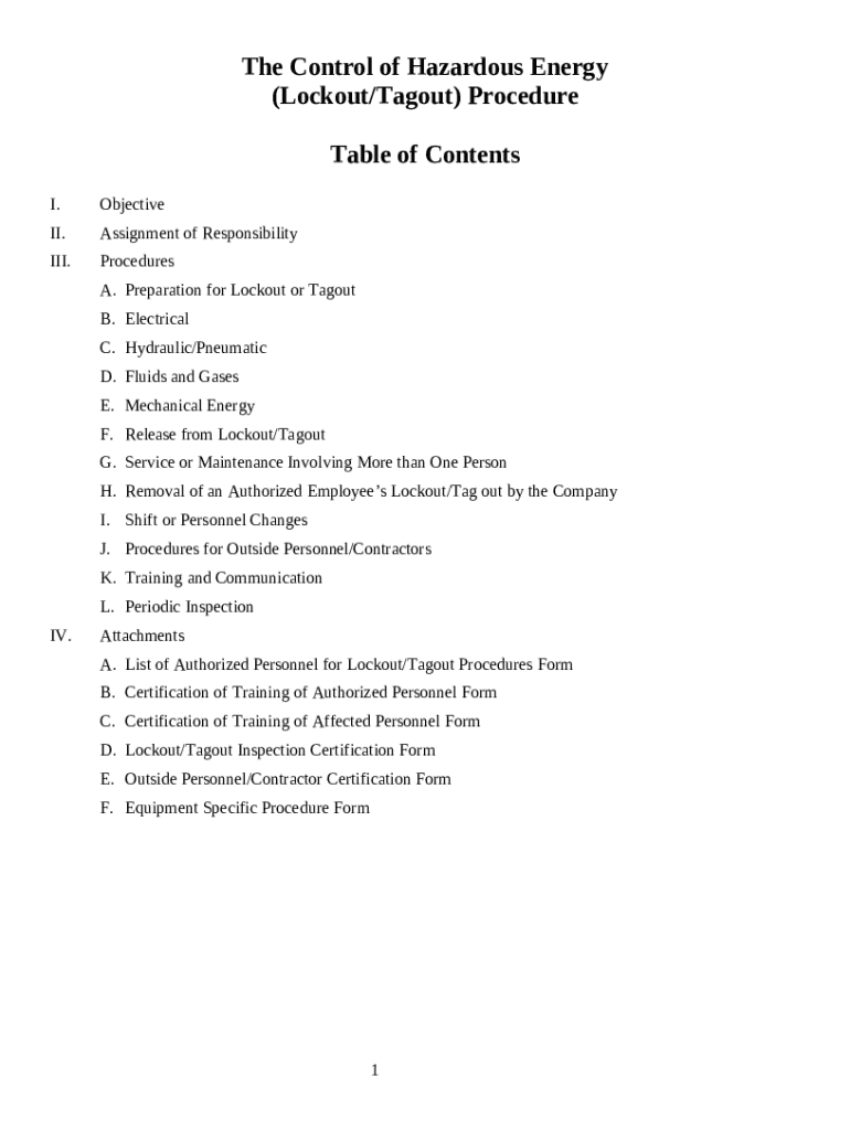 The 6 Steps of Lockout/Tagout (LOTO) Safety Procedures Doc Template pdfFiller
