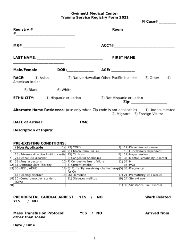 Emergency Services at The Queen's Medical Center Doc Template pdfFiller