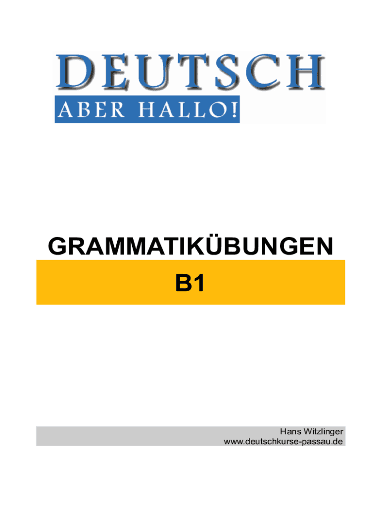 Ausfüllbar Online Deutsch Aber Hallo! Grammatikbungen Fax Email Drucken pdfFiller