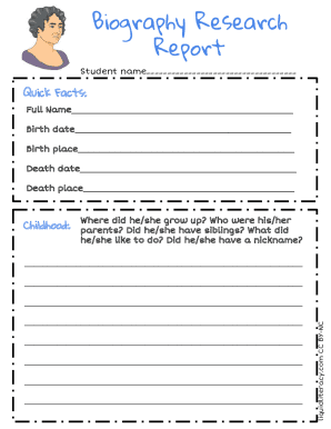 Biography Research for Kids Facts, Templates &amp; Printables