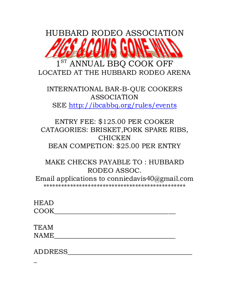 Fillable Online World's Championship BarBQue Contest Fax Email Print