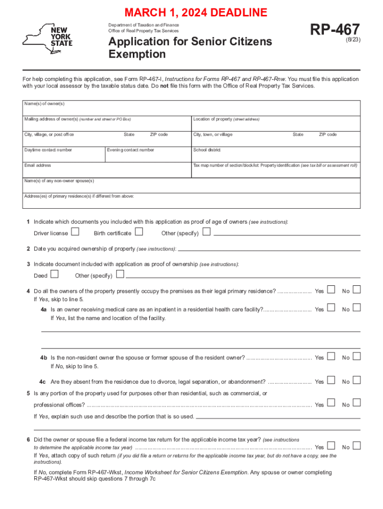 Fillable online form rp 467 rnw renewal application for tax ny