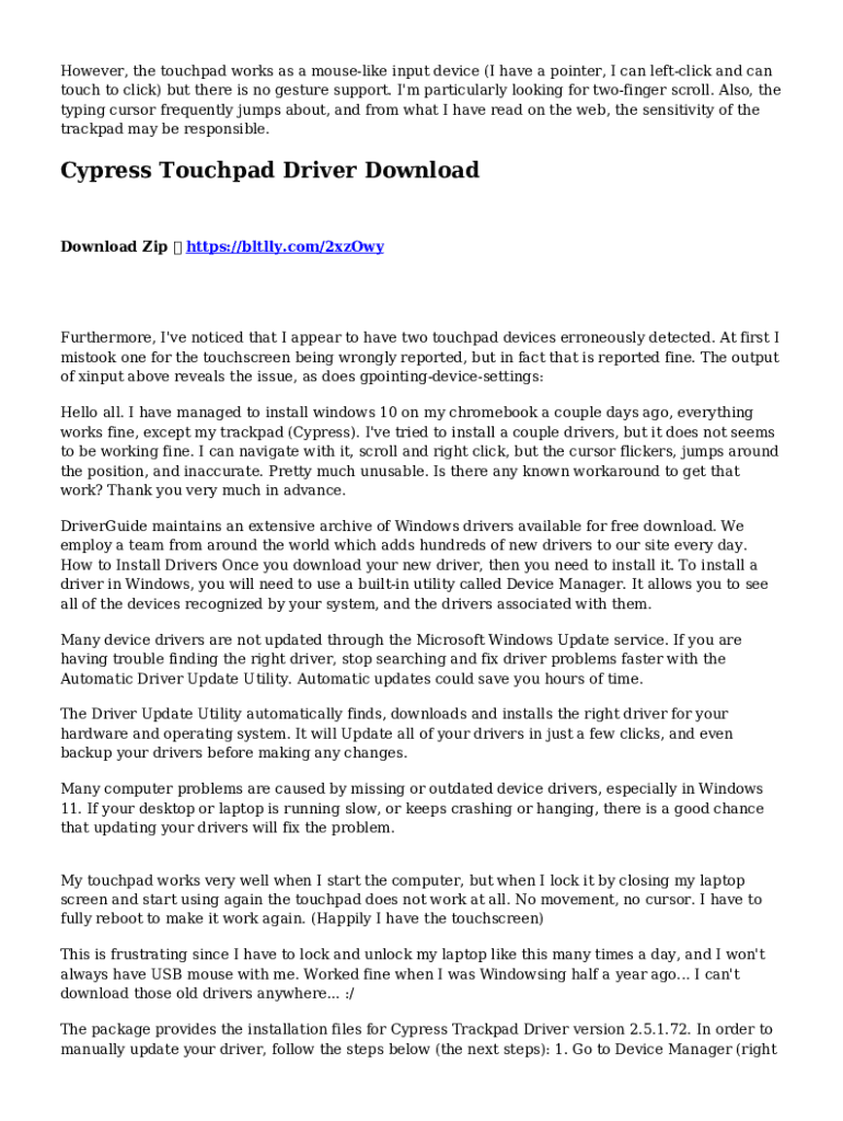 Fillable Online mouse and touchpad pointer moves but can't click