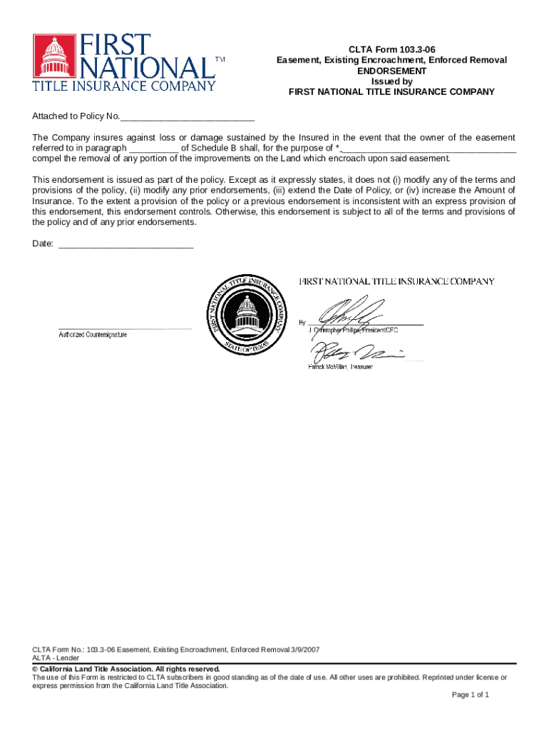 Easement, Existing Encroachment, Enforced Removal Doc Template pdfFiller