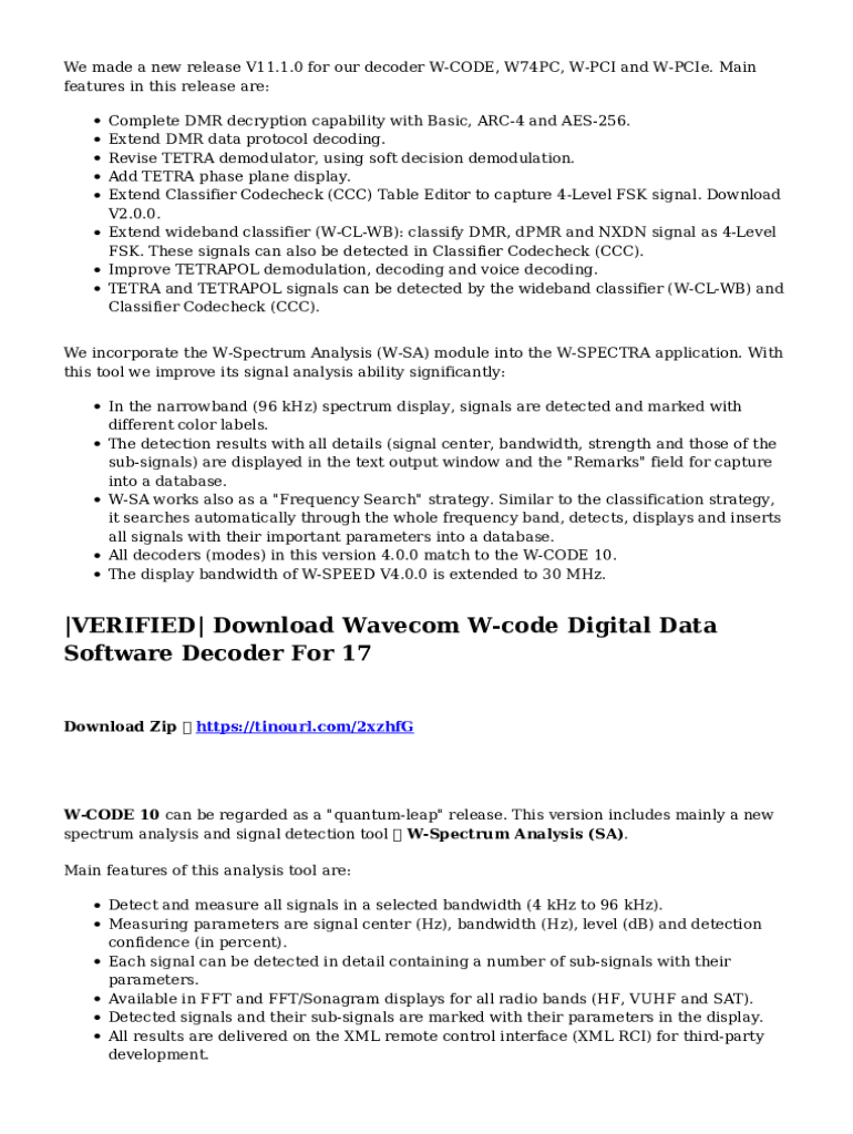 Fillable Online VERIFIED Download Wavecom W-code Digital Data Software ...