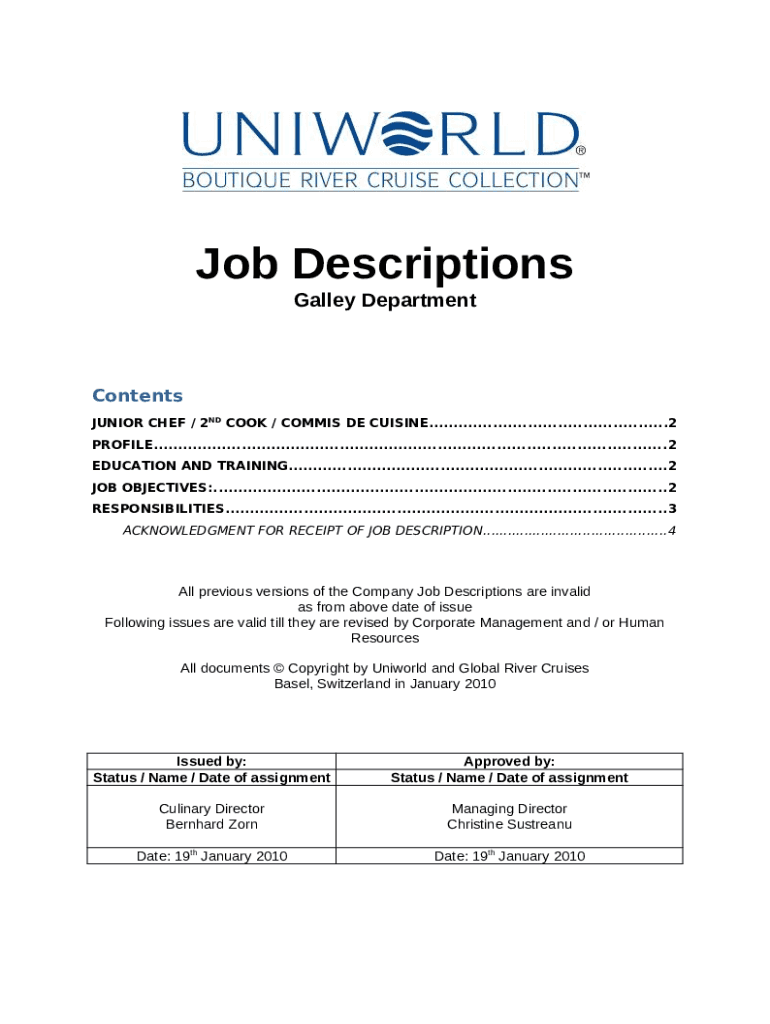 Best Commis Chef Job Description Template Doc Template pdfFiller