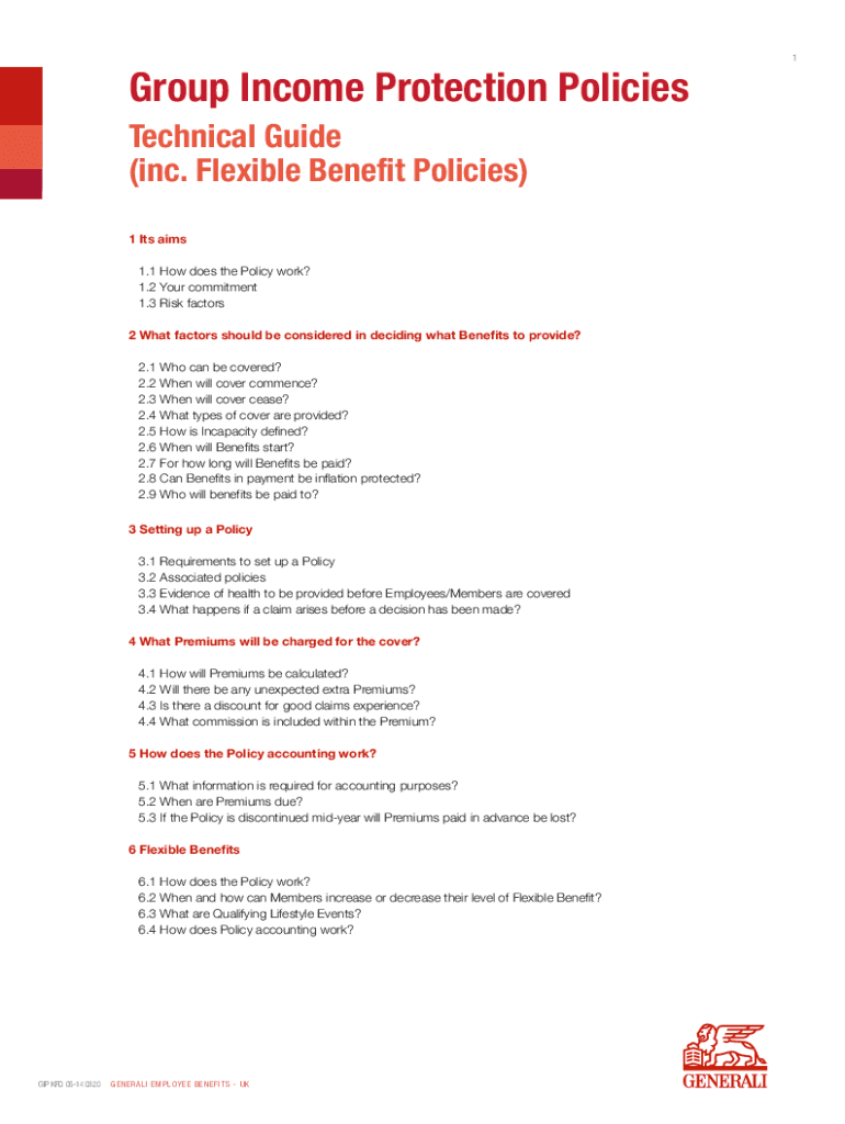 Fillable Online Group Protection Policy Technical Guide (inc