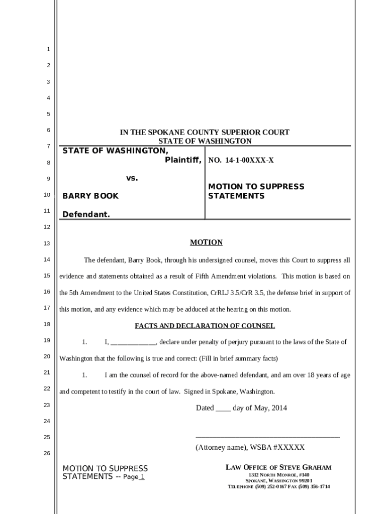 State ex Rel. Spokane v. Superior Court, 150 Wn. 13 Doc Template