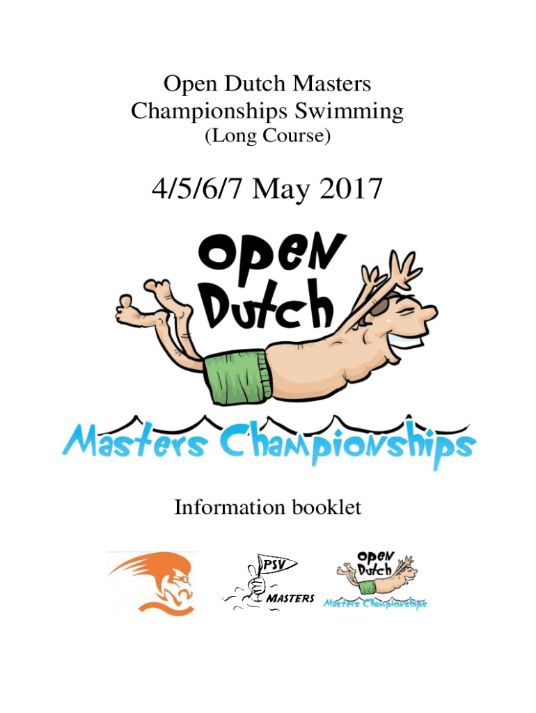 Fillable Online 20th Open Dutch Masters Championships Long course
