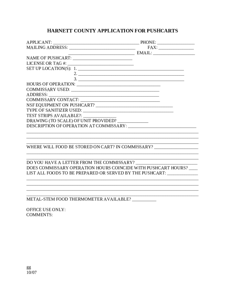 HARNETT COUNTY APPLICATION FOR MOBILE FOOD UNITS AND PUSHCARTS Doc ...