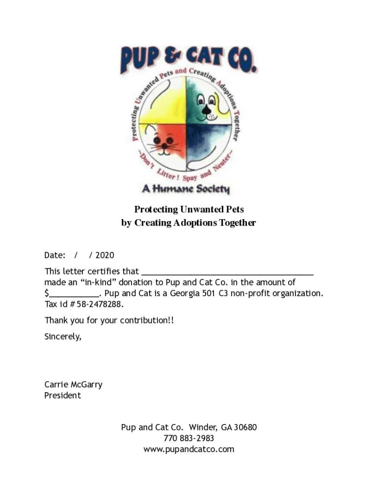 Fillable Online Pup and Cat tax letter-2 Fax Email Print - pdfFiller