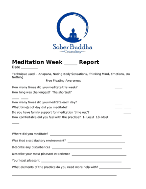 meditation week report Doc Template | pdfFiller