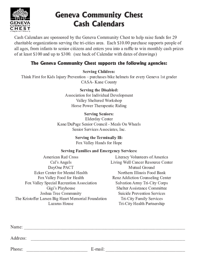 Fillable online geneva community chest full filing nonprofit
