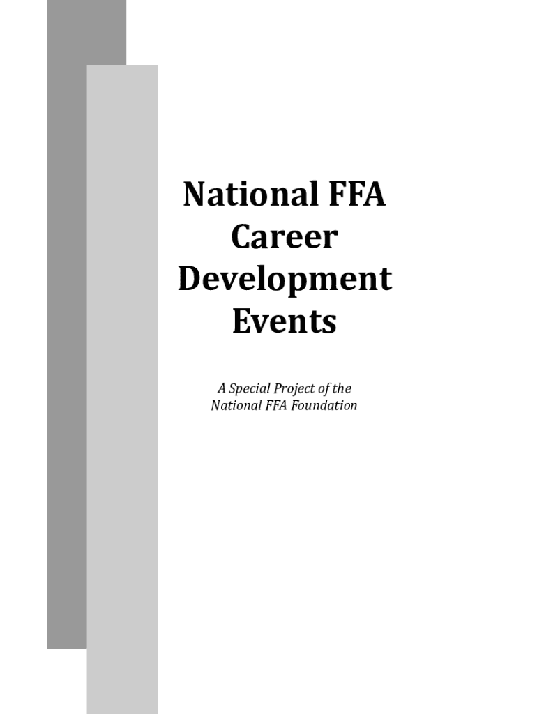 Fillable Online National FFA Career Development Events. A Special