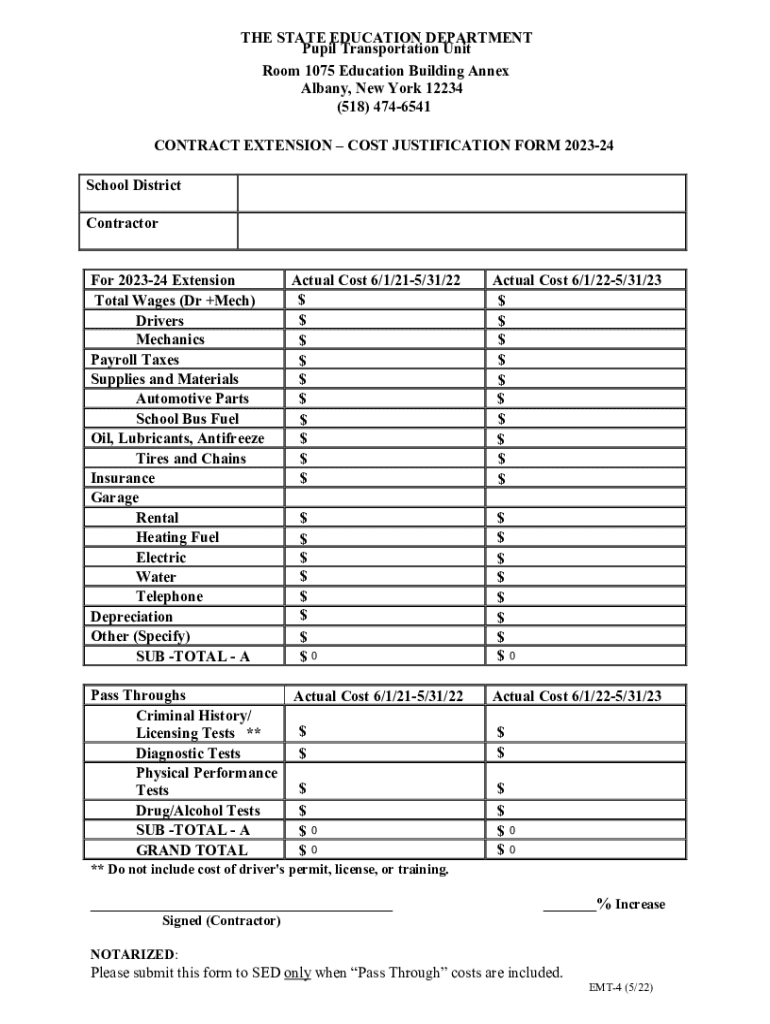 Fillable Online contract extension cost justification form Fax Email