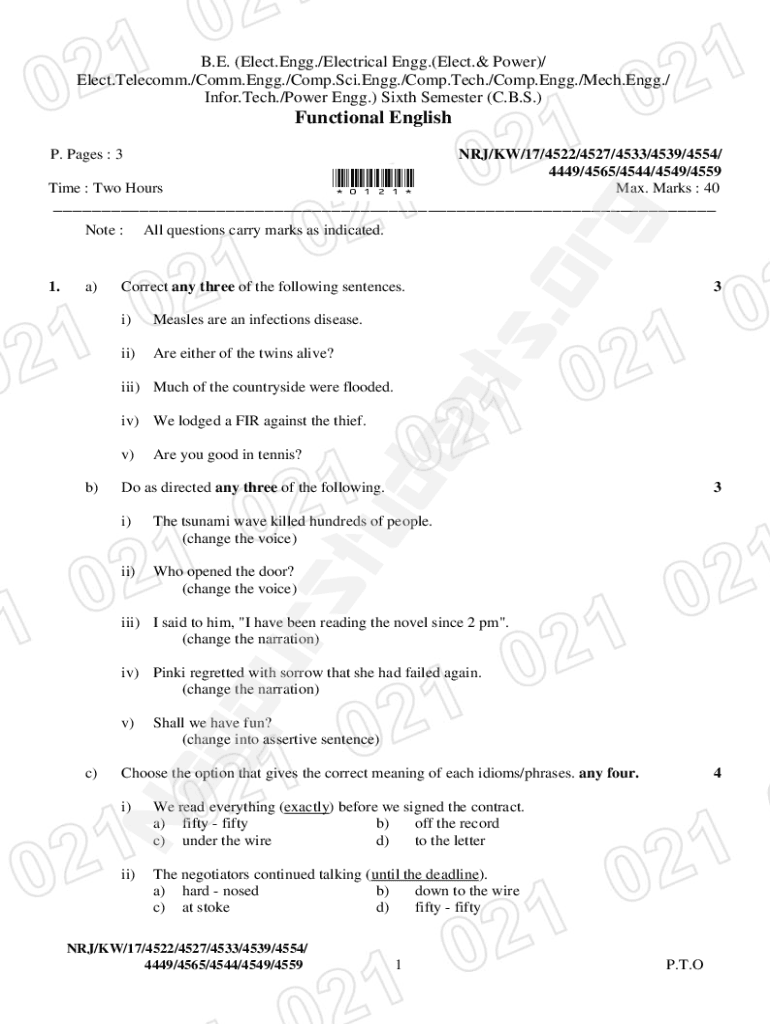 Fillable Online RTMNU Nagpur University Previous Year Question Papers